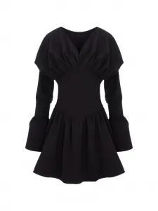 Платье с расклешенными рукавами Hamza, черный