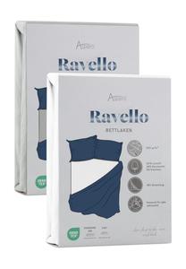 2 простыни на резинке ravello Aspero, белые/светло-серые