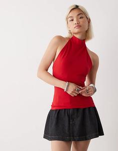 Топ с халтер-воротником Weekday дни красного цвета