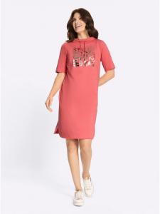 Sieh an! Трикотажное платье кораллового цвета