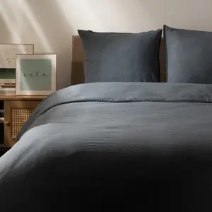 Наволочка/Пододеяльник MAISY из микрофибры, серый, 160х200 + 2*50х60 см, HOMLA Homla