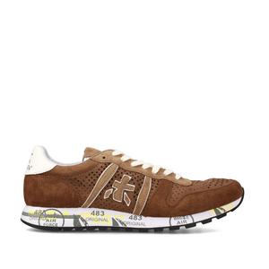 Эрик Кроссовки из перфорированной коричневой замши PREMIATA