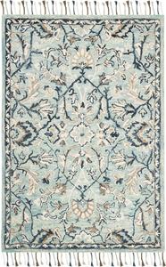 Ковер SAFAVIEH, 69 x 122 см, Blossom Collection, Blue & Ivory, ручной работы с шерстяными кистями, идеален для помещений с высокой проходимостью: прихожая, гостиная, спальня (BLM457M)