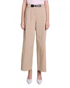 Maje Широкие габардиновые брюки с перьями, коричневый/бежевый