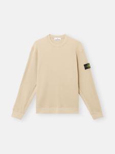 Толстовка с круглым вырезом и ребристыми деталями Stone Island 6100008 ORGANIC COTTON WAFFLE FLEECE, Desert