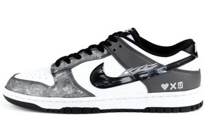 Nike Dunk устойчивые к истиранию низкие скейтерские кроссовки unisex серый белый черный