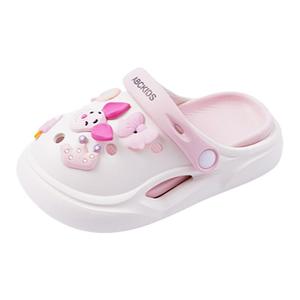 Детские тапочки для детей от 3 до 7 лет. Противоскользящие, износостойкие, дышащие. ABC KIDS, белый/розовый