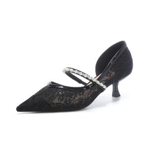 Туфли на тонком каблуке, высокие, 5 см, женские Beijiani, Black