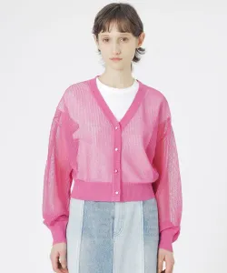 Вязаный кардиган из сетчатой ткани Loveless, цвет Pink