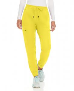 Женские медицинские брюки-джоггеры с семью карманами и эластичной тканью, растягивающейся в четырех направлениях Medichic, Yellow