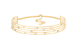 Женское ожерелье из кристаллов, жемчуга и металла Dior, золото