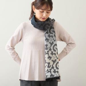 Моющийся шарф с градиентным жаккардовым узором, изготовленный во Франции Lobjie, цвет Black