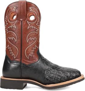 Мужские ботинки Dan Post Egan с вышивкой, квадратный носок, сапоги средней длины - черные, коричневые