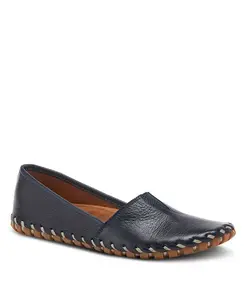 Туфли Kathaleta Leather Slip-On Comfort Flats с V-образной эластичной выемкой, поддержкой свода стопы и съемной стелькой Spring Step, синий