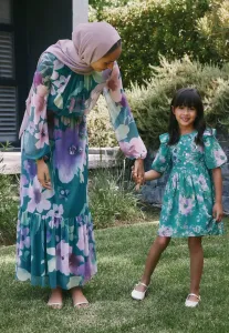 Платье повседневное, прямого кроя, с декоративной отделкой Next, Green Floral