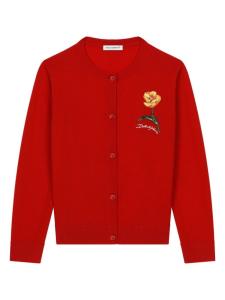 Dolce & Gabbana Kids трикотажный кардиган с логотипом, красный