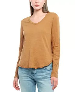 Футболка с длинными рукавами и необработанным краем Wilt Clothing, коричневый