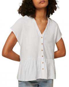 Блузка с баской и подолом Whistles, цвет White