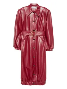 Пальто с поясом и рукавами-буфами Rowen Rose, красный