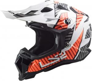 Внедорожный шлем LS2 Off-road Subverter Evo, Astro Gloss White Orange