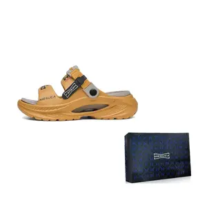 MESUCA Летние мужские тапочки для улицы с мягкой подошвой, упругие и пружинящие, пляжные сандалии унисекс в коробке, оранжевые, цвет Orange