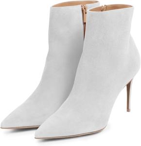 Женские элегантные короткие ботинки Tang'scuisins с боковой молнией, закрытый носок, ботильоны на щиколотку, каблук-стилет, зимние, для платьев, официальных мероприятий, повседневной носки, размеры 4-16 США, White