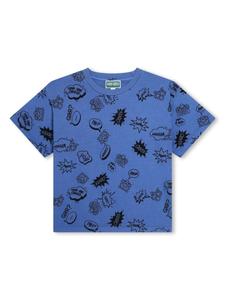 Kenzo Kids футболка с графичным принтом, синий