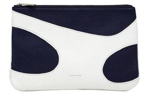 Ferragamo Кожаный клатч мужской оптический белый и полуночный синий