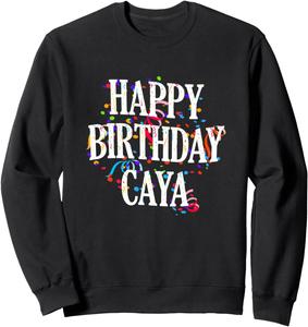 С днем рождения, Кая! Имя: Кайя. Красочная толстовка для девочек, черная Happy Birthday Caya