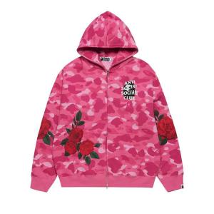 Худи BAPE x Anti Social Social Club Full Zip Hoodie, Pink