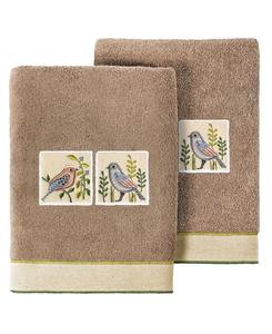 Набор из двух полотенец для рук Belinda из турецкого хлопка с вышивкой Linum Home, цвет cocoa
