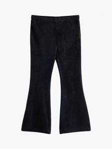 Детские велюровые леггинсы с резинкой и расклешёнными штанинами Lindex, Black