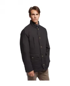 Куртка из вощеного хлопка Brooks Brothers, черный