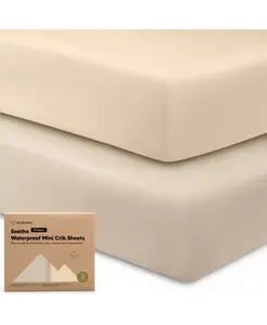 Водонепроницаемые простыни для игр Soothe для девочек и мальчиков, 2 шт., 38x26, хлопковые простыни для кроватки, мягкие, дышащие Keababies, macadamia