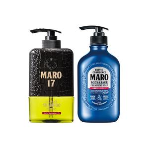 Очищающее средство для лица и гель для душа 2 в 1 набор для умывания и ухода осветляющий освежающий тип 450мл + охлаждающий тип 400мл Maro