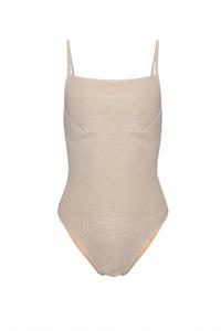 Детские блестящие купальники в бежевом цвете The New Society