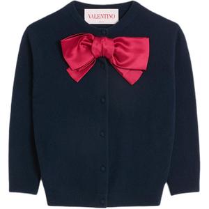Кардиган с пуговицами и бантом Valentino, синий