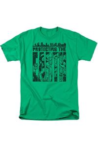 Футболка с коротким рукавом для взрослых DC Comics Protecting The Earth Gildan, цвет kelly green