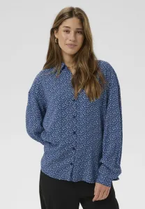 Блузка с пуговицами crtiah oz Cream, Animal Skin Blue