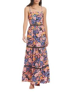 Платье-макси с завязками на спине, накидка для плавания Red Carter, мультиколор