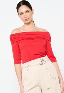 Футболка с принтом OFF-SHOULDER LolaLiza, красный