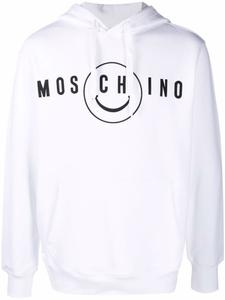 Худи из органического хлопка с логотипом Moschino, белый
