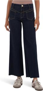 Джинсы KUT from the Kloth Women's Charlotte High-rise Wide Front Seam Leg Raw Hem In Sustain, Sustain