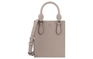 Сумка-шоппер Emerson из телячьей кожи через плечо миниатюрная женская серебристо-серая TORY BURCH