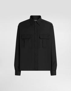 Рубашка из шерстяной смеси канвас DOLCE & GABBANA, черный