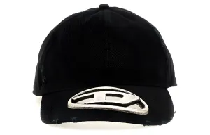 DIESEL Потрёпанная бейсболка овальной формы с табличкой, Black