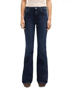 Джинсы-Клеш с широкими штанинами, цвет «полуночный выцветший». 7 For All Mankind, синий