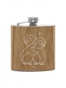 Mr. & Mrs. Panda Фляжка, пингвины, обнимающиеся без слов, коричневый цвет