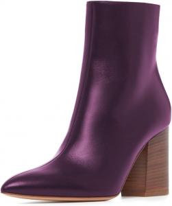 Женские закрытые ботильоны Pazzion с заостренным носком, молнией, стойким каблуком средней высоты, осенне-зимние ботинки для повседневной носки, офиса и вечеринок, размер 4-16 US, Purple