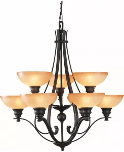 Подвесная люстра Rainier на 9 ламп Volume Lighting, bronze
